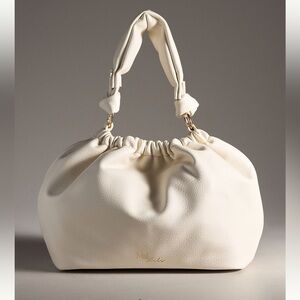 Anthropologie - Mali + Lili Nala Scrunched Faux Leather Bag Ivory Crossbody NWT